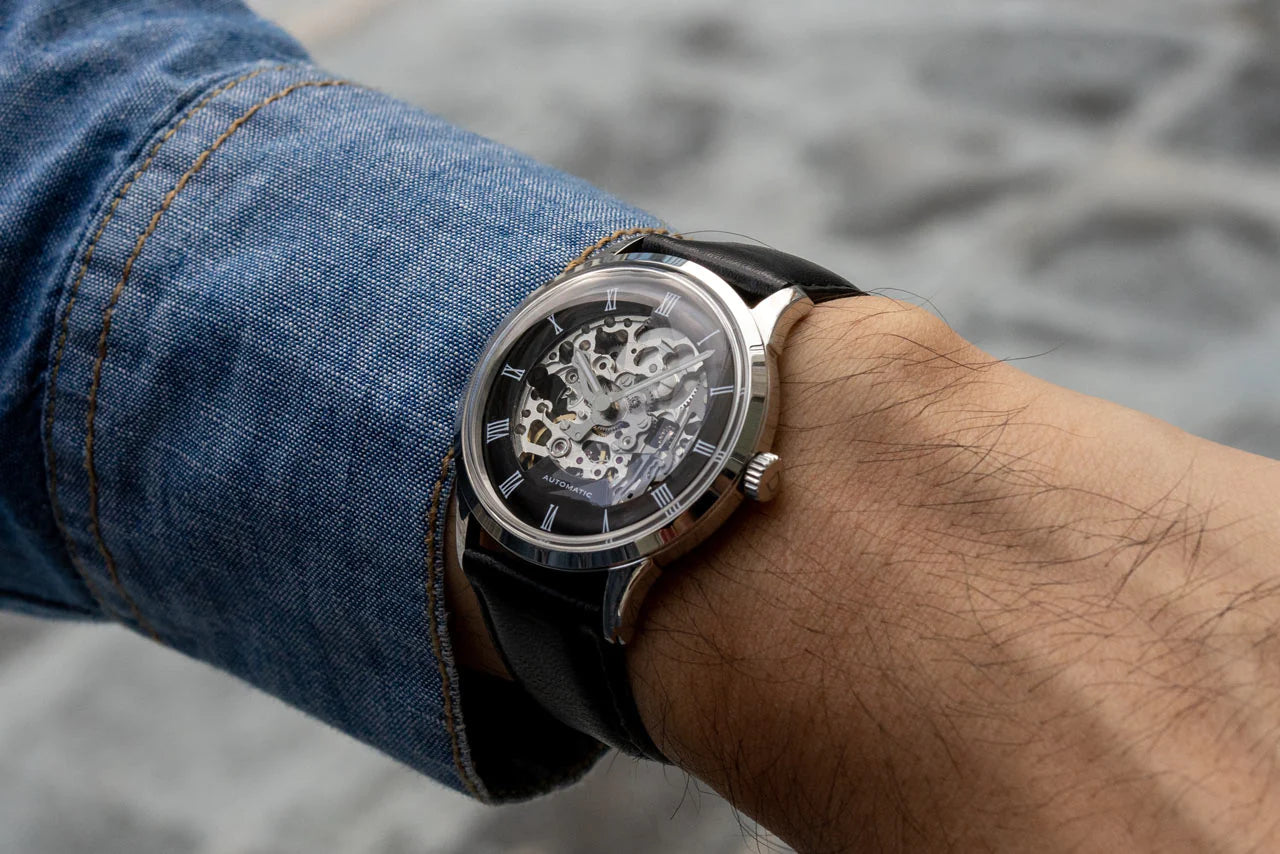 Miyota skeleton watch outlet