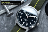 DIY Watchmaking Kit | Pilot Watch With Date & Green Parachute Strap | F01 (8215 Miyota movement)